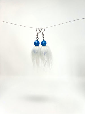 Arctic Fox Fur Bead Earrings